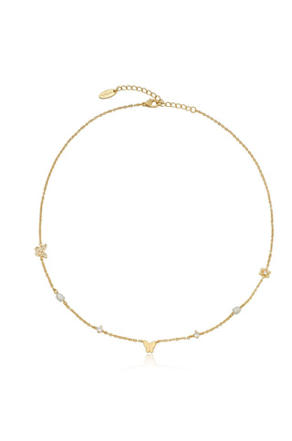 Ettika Gold Butterfly and Pearl Necklace
