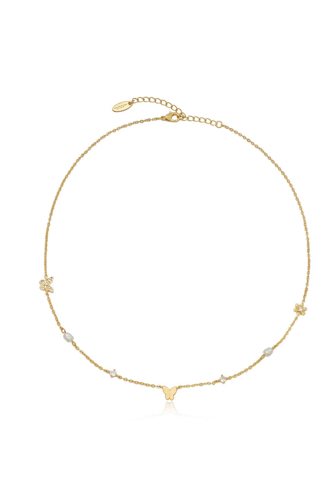 18K Gold Butterfly Necklace