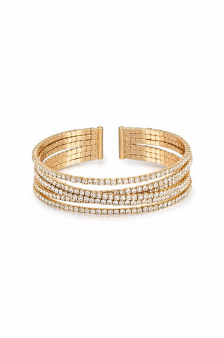 Ettika Gold Crystal Strand Cuff Bracelet