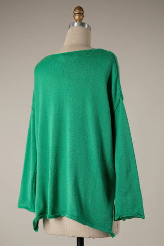 Champagne Please Green and Pink Sweater - Back View