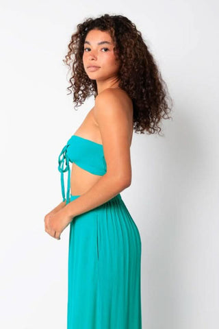 Green vacation two piece outfit