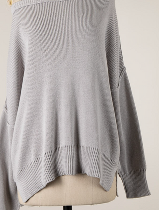 Coffee Date Grey Oversized Sweater