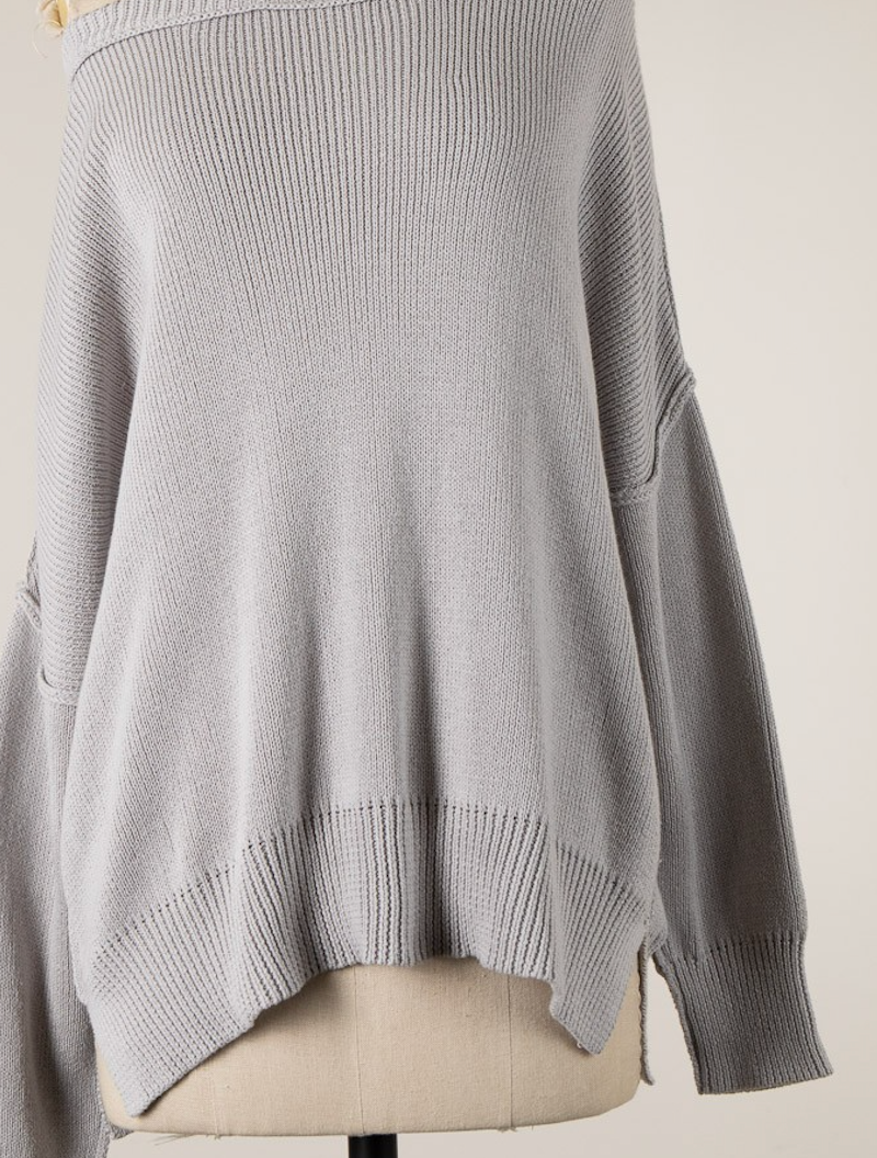 Coffee Date Grey Oversized Sweater