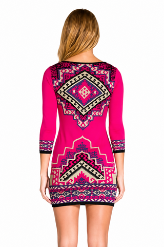 Spring Lake Fuchsia Sweater Dress back