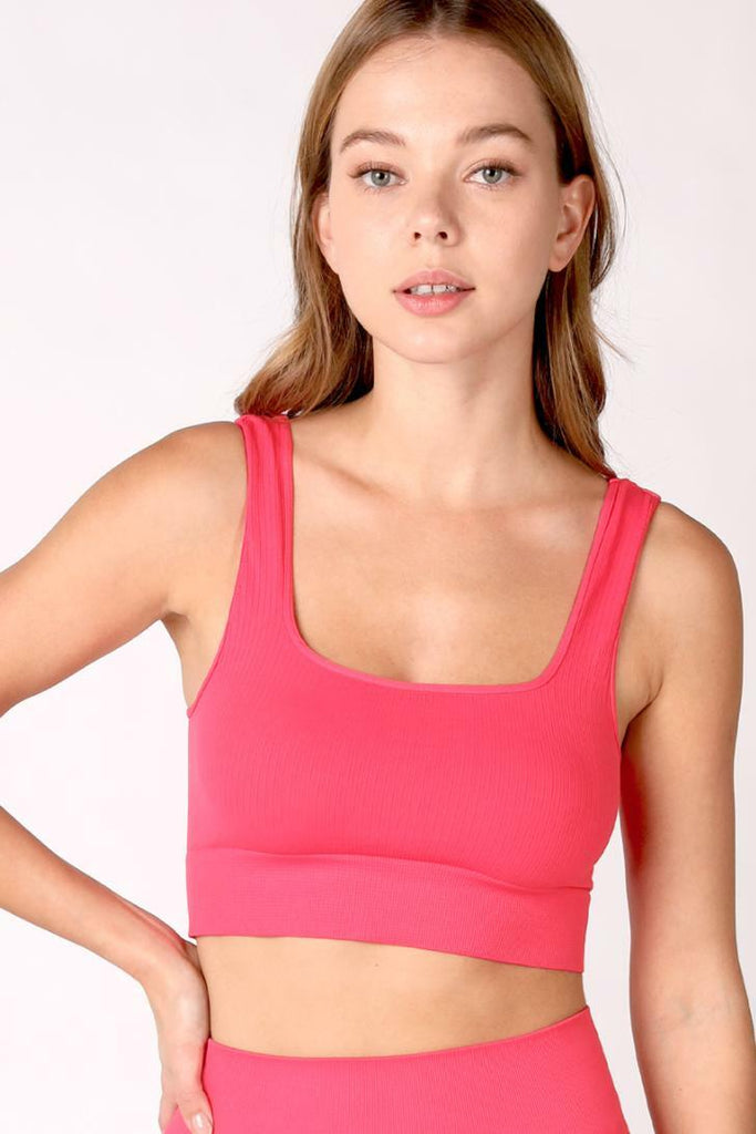 Hot Pink Square Neck Tank Top