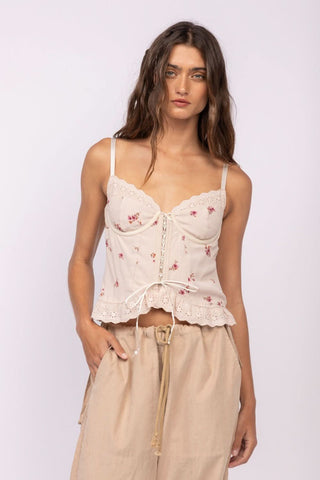 Hard to Ignore Serenity Floral Corset Top - Side Angle View