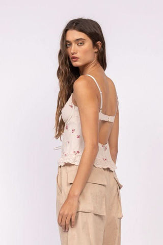 Hard to Ignore Serenity Floral Corset Top - Side View