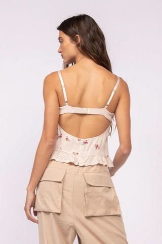 Hard to Ignore Serenity Floral Corset Top - Back View