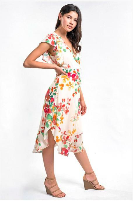 Cream Floral Dresses