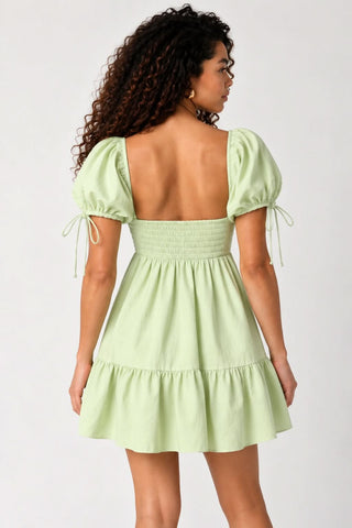 Jessie Light Green Babydoll Mini Dress