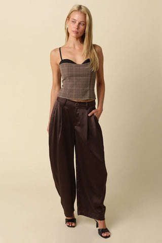Kendall Brown Plaid Bustier Corset Top - Going Out Outfit