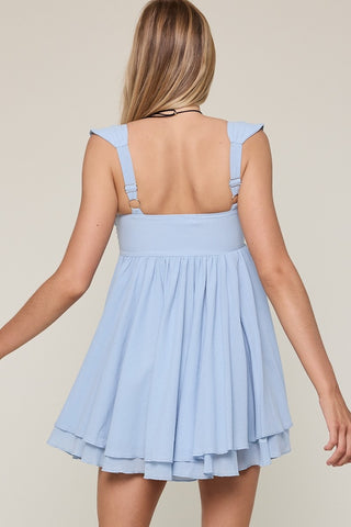 Layla Light Blue Babydoll Mini Dress Styled for Wedding