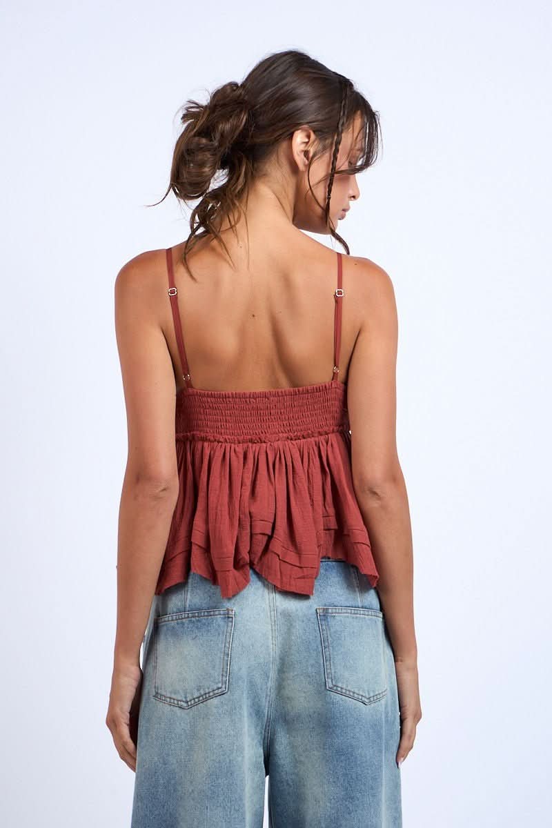 Rust Babydoll Top
