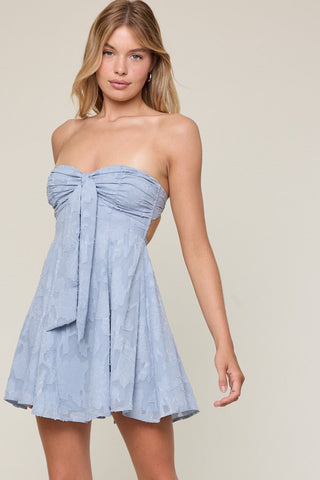 Edina Light Blue Strapless Mini Dress from our skater dresses collection.