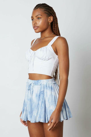 By The Sea Light Blue Tie-Dye Shorts - Side View