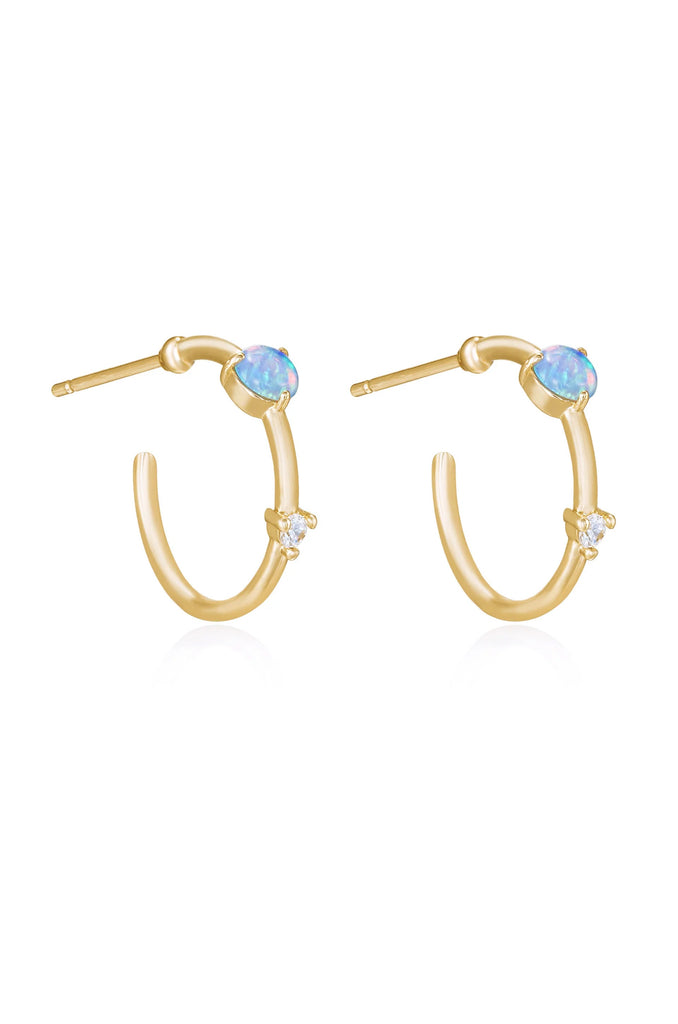 Light Blue Opal Hoops