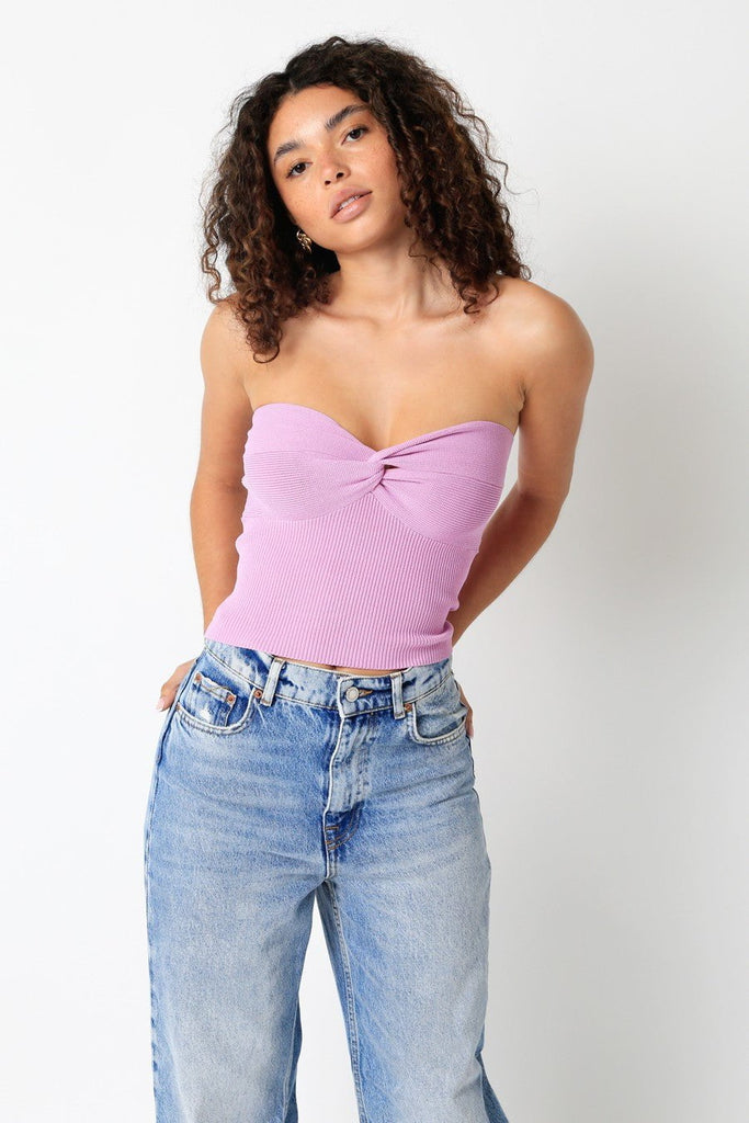 Lilac Twist Knot Tube Top