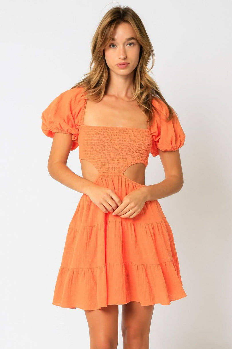 Boho puff sleeve babydoll dresses