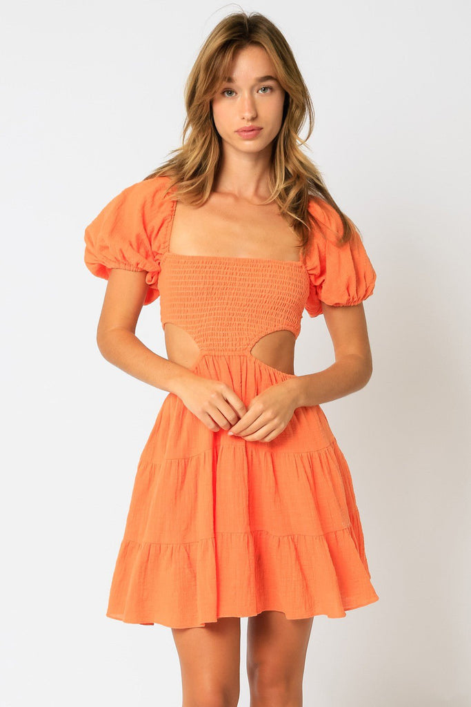 Boho Babydoll Dress Puff Sleeves