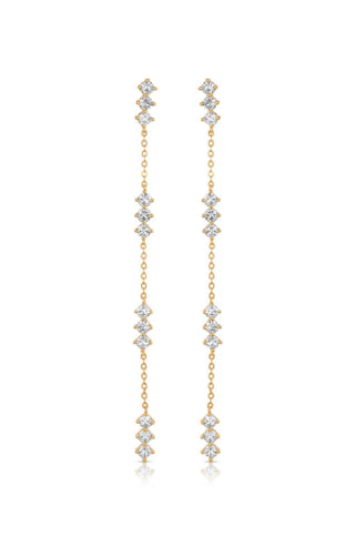 Ettika Linear Crystal Drop Earrings - Gold