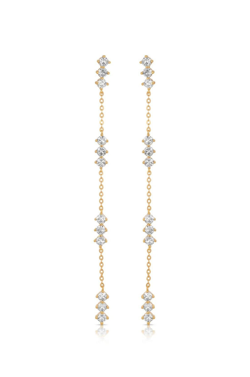 Linear Crystal Drop Earrings