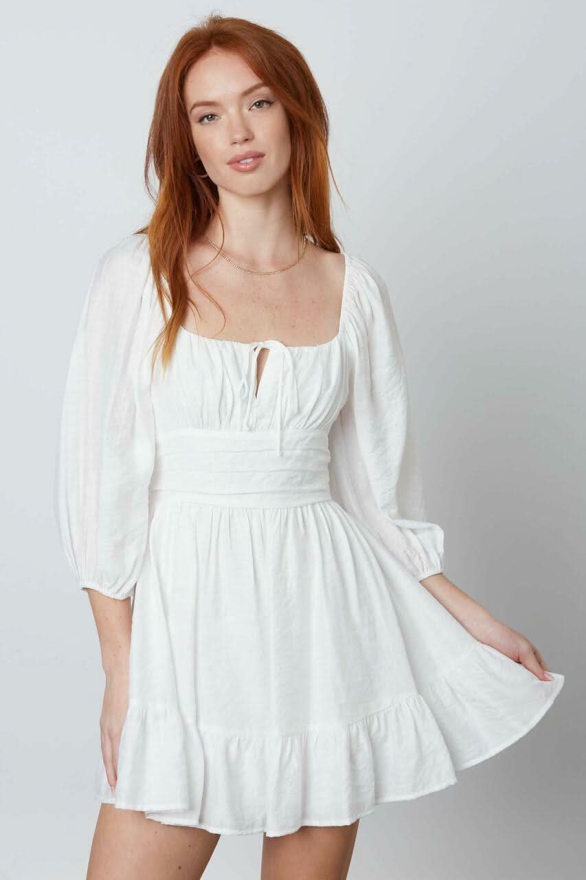 White Fit-and-Flare Mini Dress | Graduation Mini Dress White Fit-and-Flare Mini Dress | Graduation Mini Dress