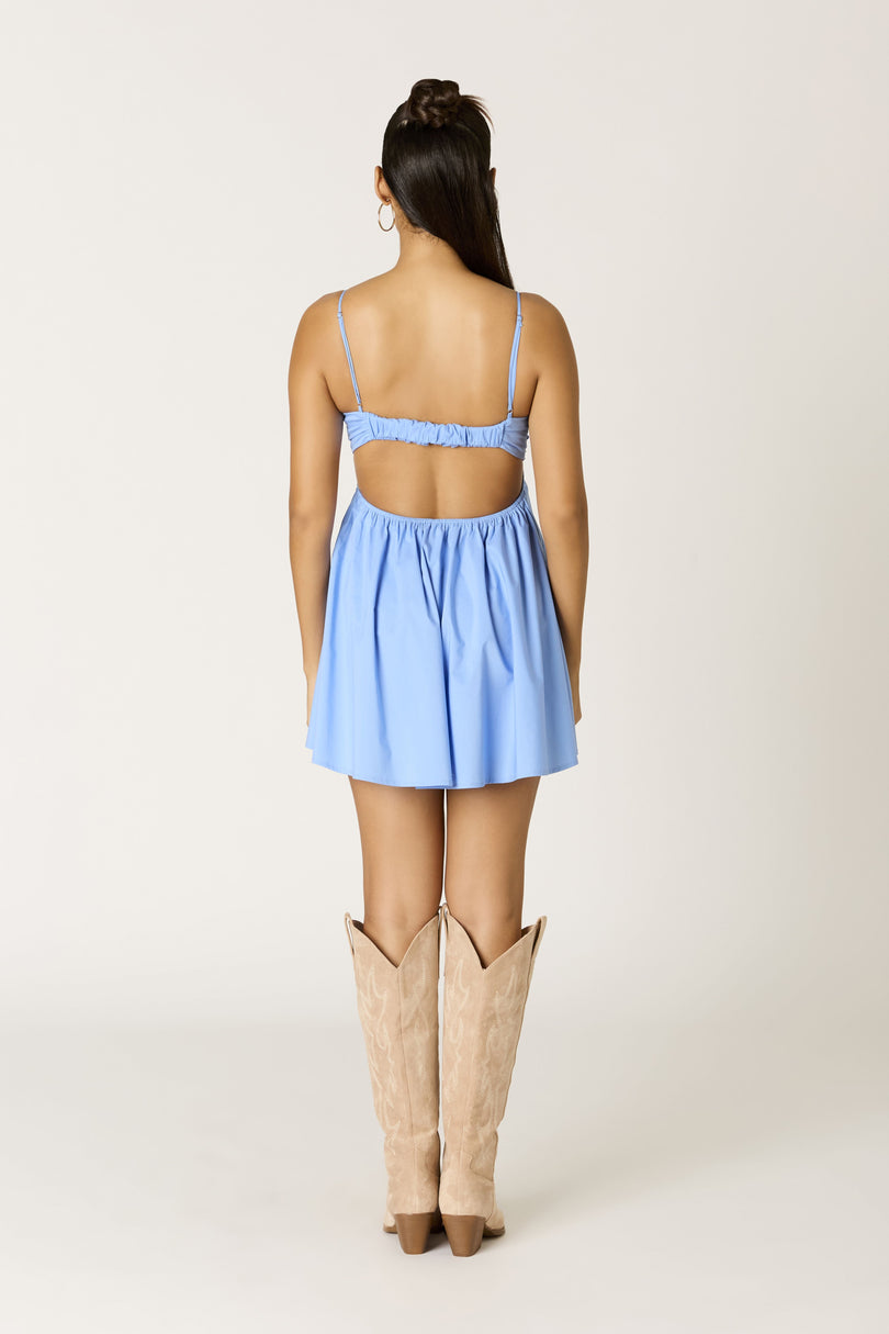 Mini Light Blue Babydoll Dress
