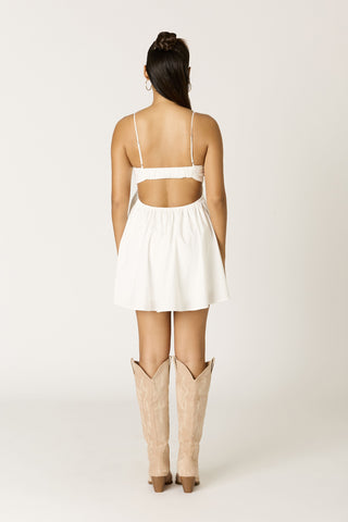 Lucy White Romper Dress back view