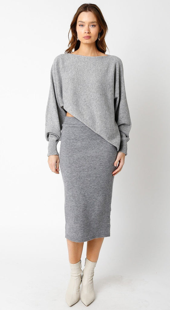 Women Grey Cropped Sweaters