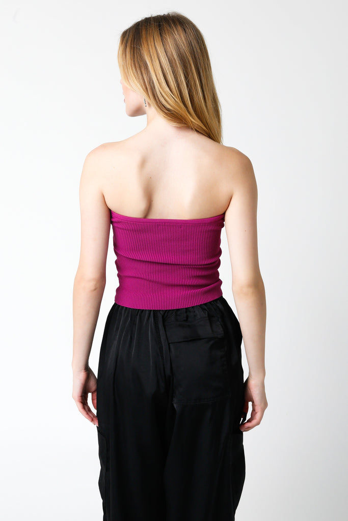 Magenta Sweater Tube Top