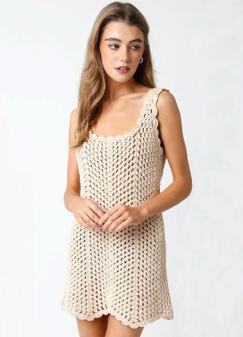 Natural Sheer Crochet Cover Up Mini Dress | Boho Pink Natural Sheer Crochet Cover Up Mini Dress | Boho Pink