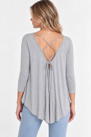 Maybe Baby Grey High Low Tunic Top - Side View