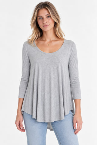 Maybe Baby Grey High Low Tunic Top - Front View