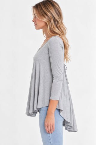Maybe Baby Grey High Low Tunic Top - Side View 