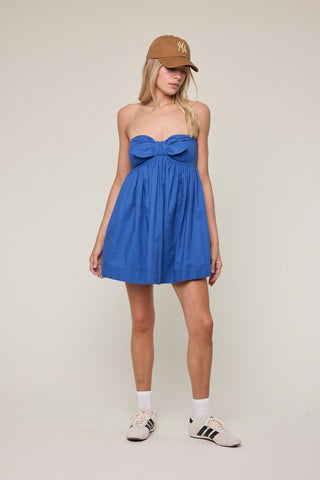 Mckenna Persian Blue Strapless Mini Dress - Ourtit View
