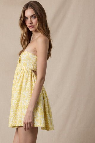 Yellow Floral Mini Dress