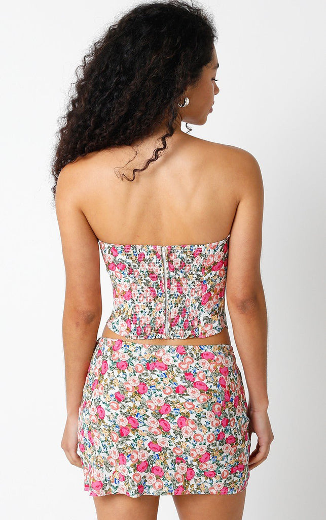 Pink Floral Corset Top