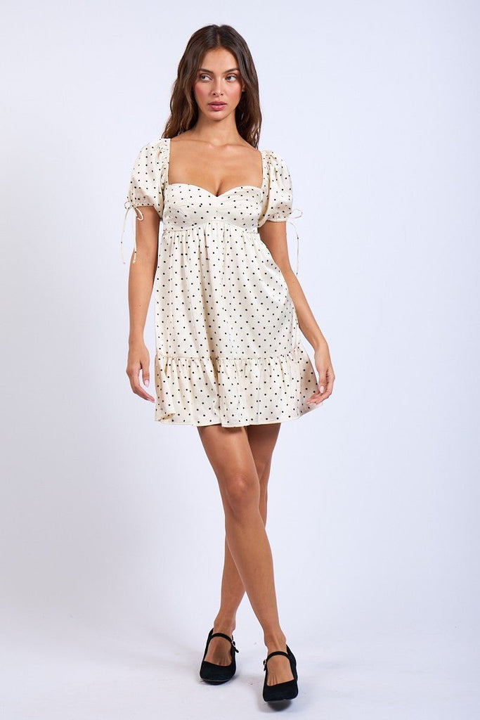 White Polka Dot Mini Dress