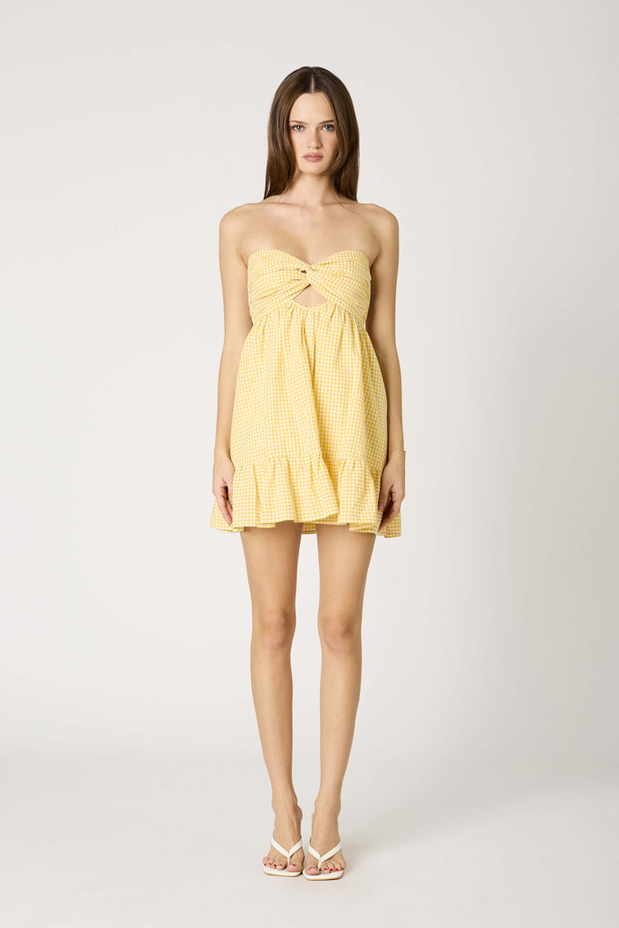 Yellow Gingham Mini Dress