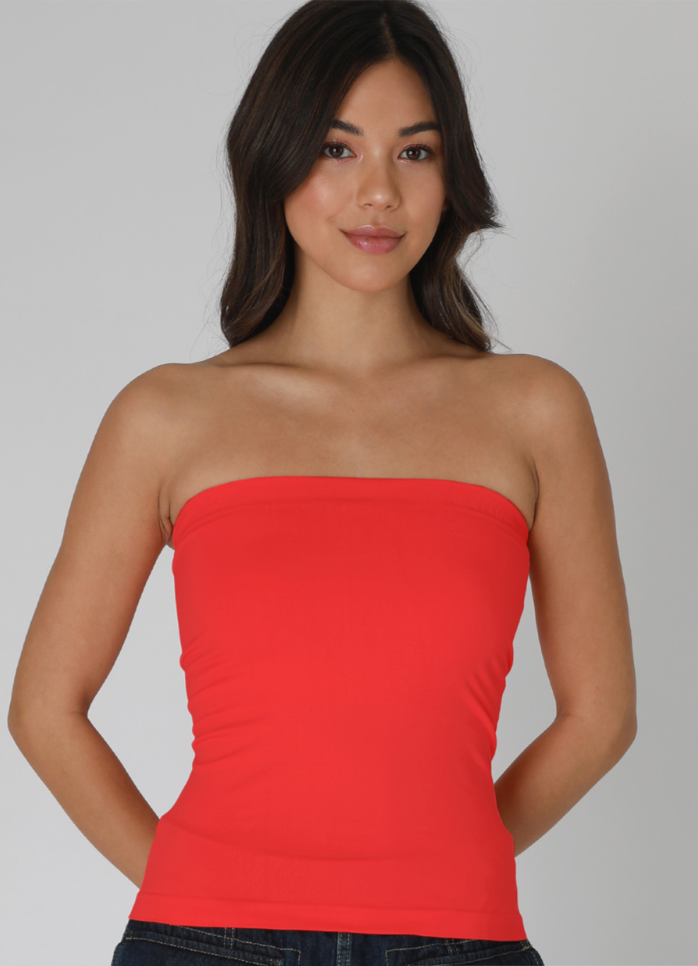 NIKIBIKI Red Tube Top - Front View