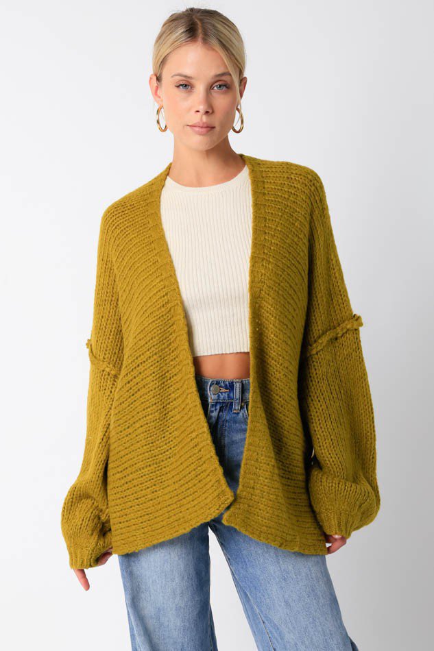Olive Cardgian Sweater