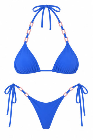 One One Swim Adele Electric Blue Bikini Top - Flat Lay Set