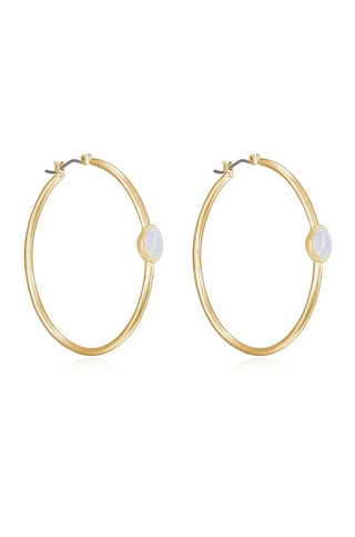Opal Hoop Earrings