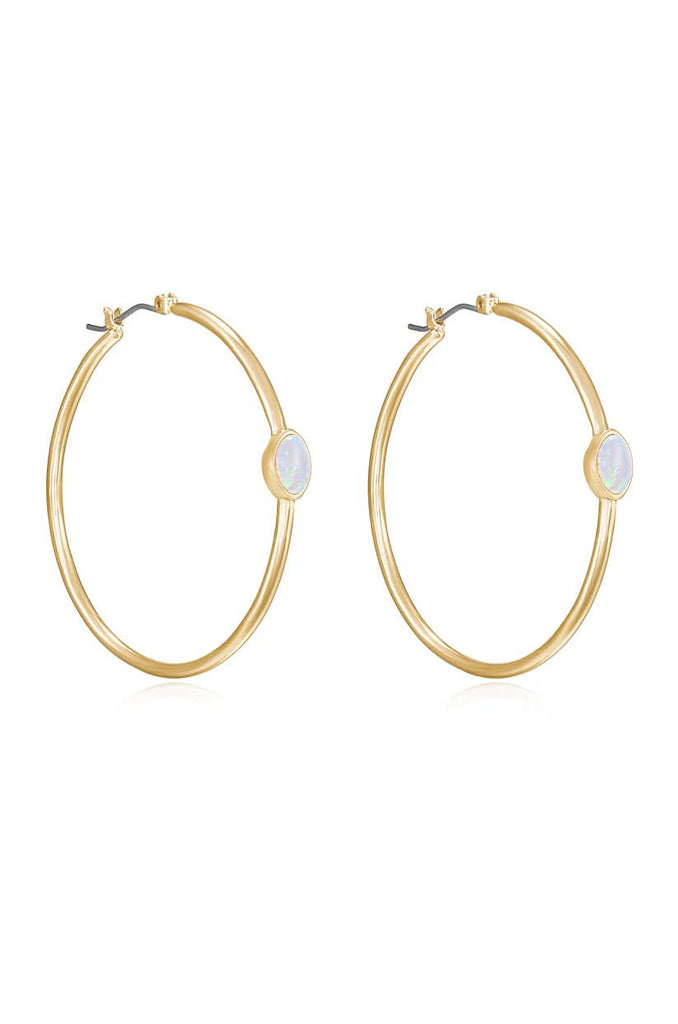 Opal Hoop Earrings