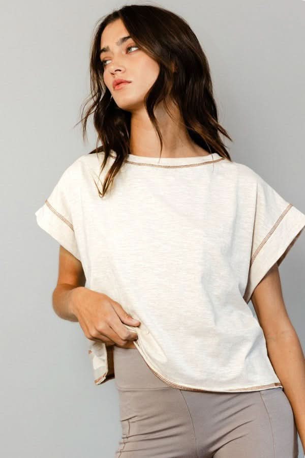 Short Sleeve Open Back Workout Tops