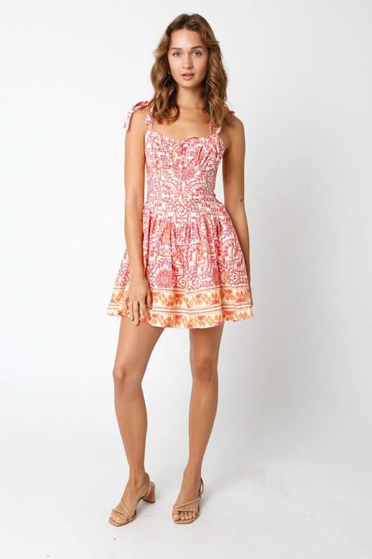 Orange Floral Summer Dress
