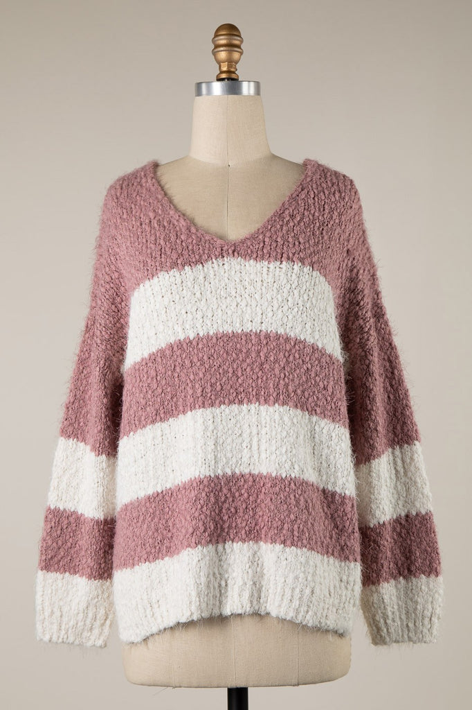 Oversized Deep V Neck Sweater