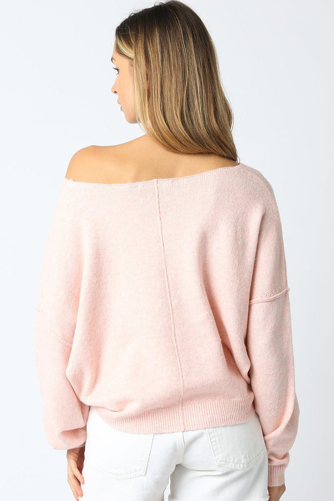 Light Pink Sweater Oversized Long Sleeve