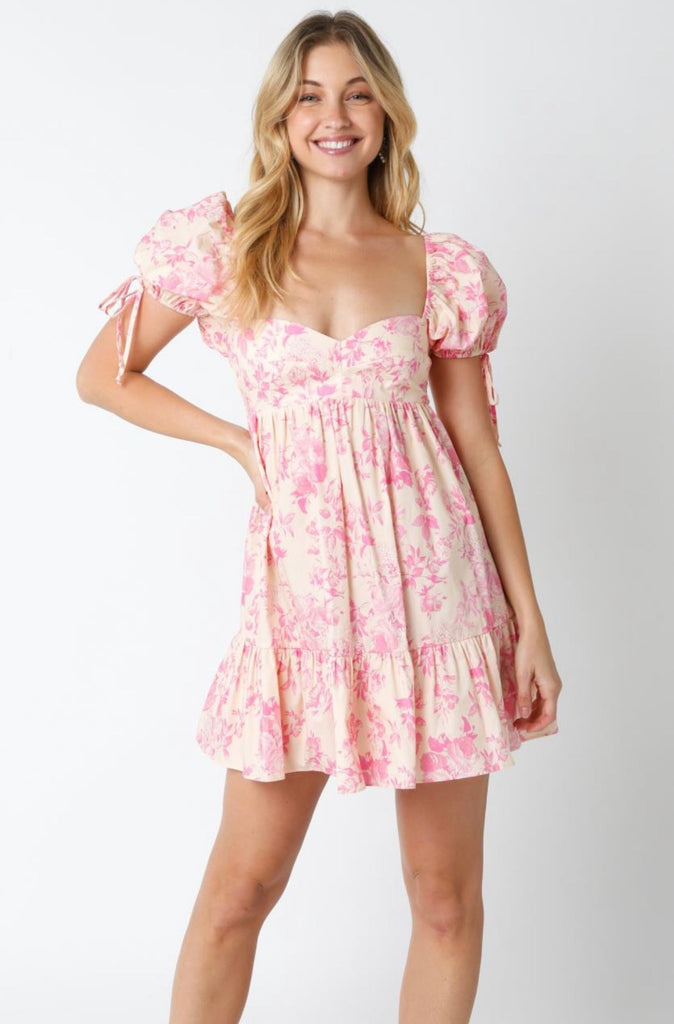 Pink Floral Babydoll Dresses