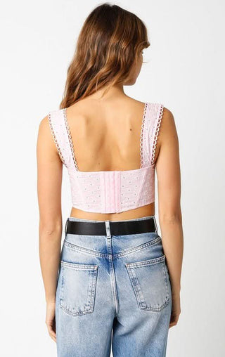 Pink Floral Corset Top back view